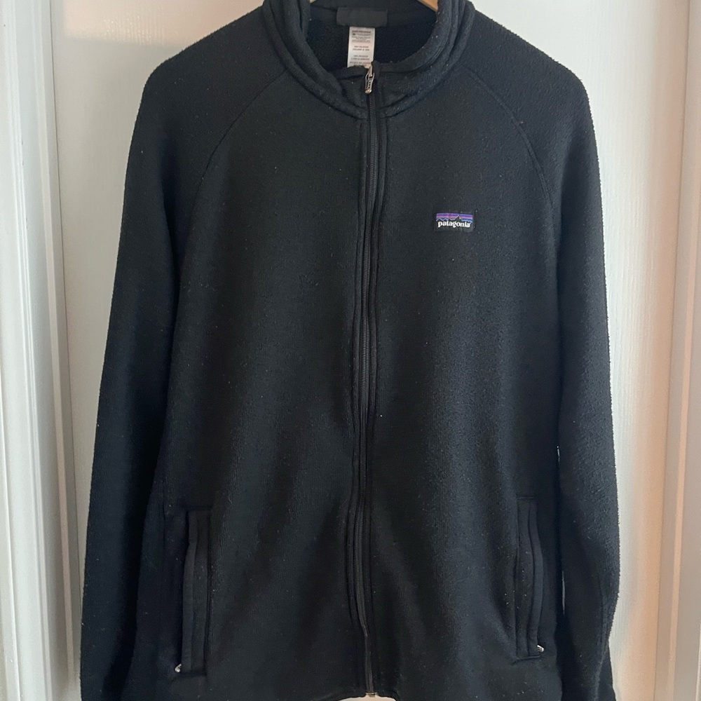 Patagonia Men's XL Black Fleece Knit Zip Up Jacket